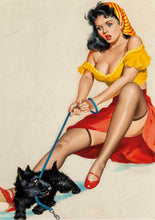 Load image into Gallery viewer, Pin Up Dog Biting Leash
