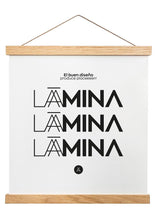 Load image into Gallery viewer, Percha de madera natural 51cm montaje con imán (50x50) - Laamina

