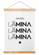 Load image into Gallery viewer, Percha de madera natural 51cm montaje con imán (50x70) - Laamina
