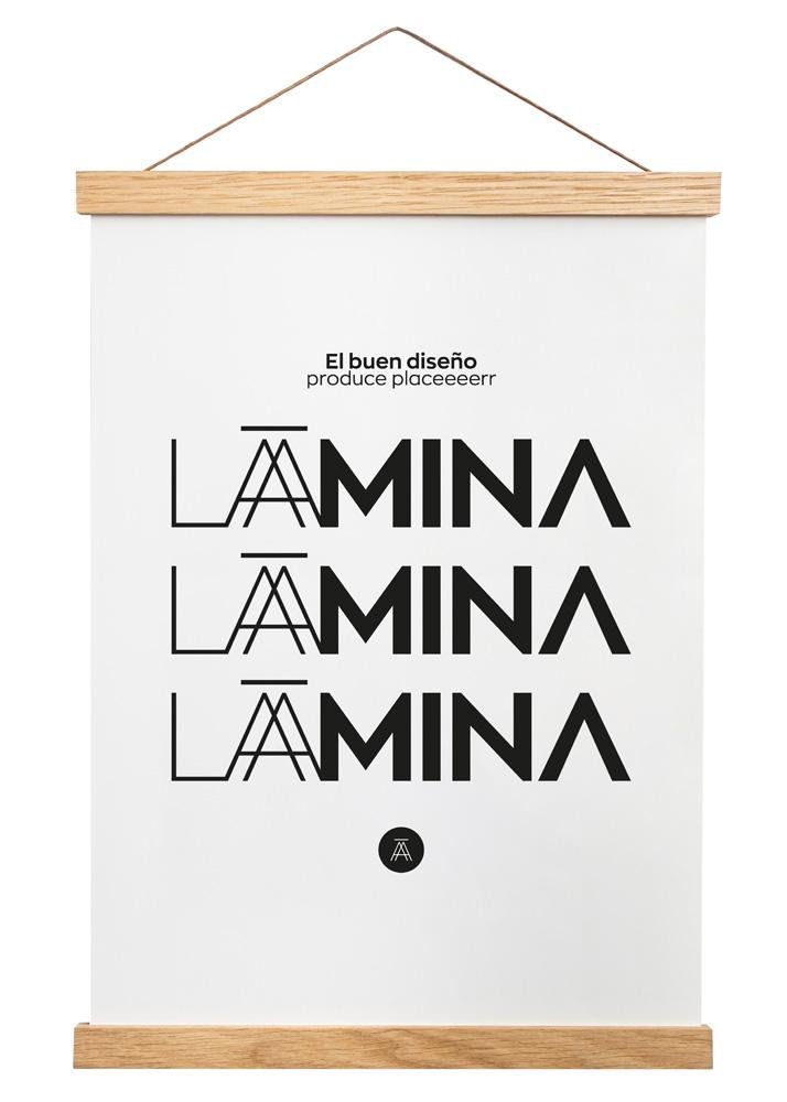 Percha de madera natural 71cm montaje con imán - Laamina